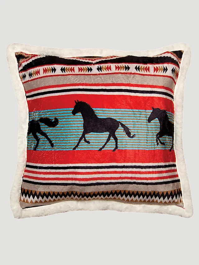 Wrangler Vintage Western Sherpa Throw Pillow - Saddle Rags