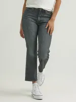 Women's Wild West High Rise Straight Jean Washed Black