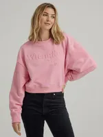 Women's Puffy Logo Crew Sweatshirt Sick Pink