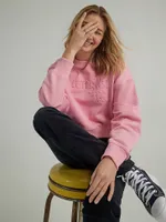 Women's Puffy Logo Crew Sweatshirt Sick Pink