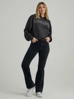 Women's Draw Hem Relaxed Sweatshirt Black