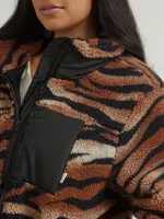 Women's Tiger Print Sherpa Jacket