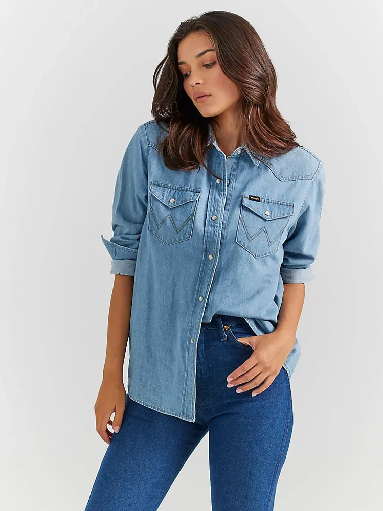 Women's Boyfriend Denim Shirt Glacier Blue