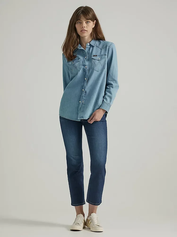 Women's Boyfriend Denim Shirt Glacier Blue