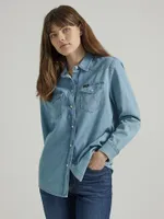 Women's Boyfriend Denim Shirt Glacier Blue