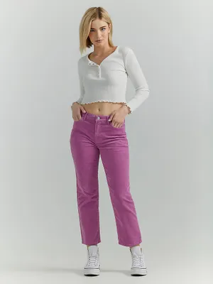 Women's Rodeo Straight Crop Corduroy Jean Wild Flower