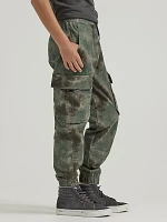 Boy's Loose Fit Cargo Jogger (-) Blurred Camo Forest