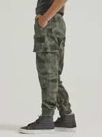 Boy's Loose Fit Cargo Jogger (-) Blurred Camo Forest