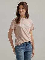 Women's Wrangler Rope Logo Reg Fit Tee Peach Whip Heather