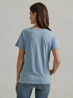 Women's Wrangler Rope Logo Reg Fit Tee Ashley Blue Heather