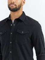 Men's Cowboy Wash Denim Shirt Black