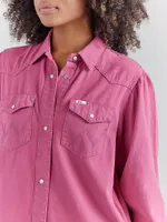 Wrangler x Barbie™ Western Shirt Dress Dreamy Pink