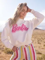 Wrangler x Barbie™ Relaxed Logo Sweatshirt Worn White