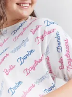 Wrangler x Barbie™ Daydreams Boyfriend Tee Worn White