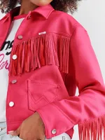 Wrangler x Barbie™ Fringe Wrancher Jacket Barbie Pink