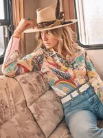 Wrangler x Barbie™ Illustrated Western Snap Shirt Multicolor