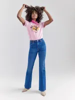 Wrangler x Barbie™ Cowgirl Graphic Reg Fit Tee Positive Pink