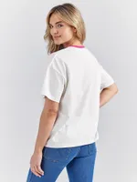 Wrangler x Barbie™ Desert Girlfriend Ringer Tee White