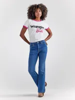 Wrangler x Barbie™ Logos Slim Ringer Tee Worn White