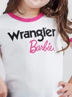 Wrangler x Barbie™ Girl's Logo Ringer Tee Snow White