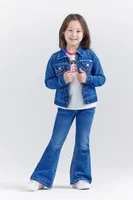 Wrangler x Barbie™ Girl's Zip Front Denim Jacket Blue