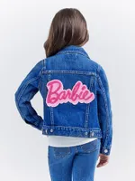 Wrangler x Barbie™ Girl's Zip Front Denim Jacket Blue