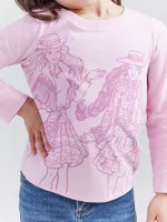 Wrangler x Barbie™ Girl's Graphic Long Sleeve Tee Orchid Pink