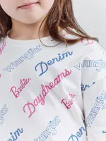 Wrangler x Barbie™ Girl's Daydreams Boxy Tee Worn White