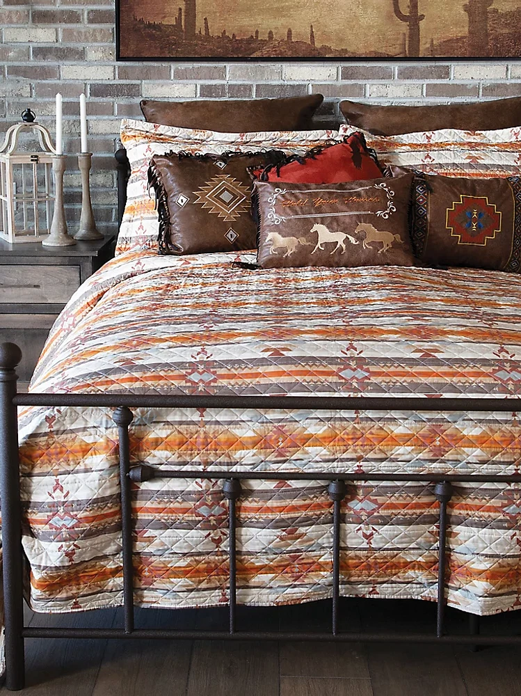 Wrangler Amarillo Quilted 3-Pc King Bedding Set:Brown:King