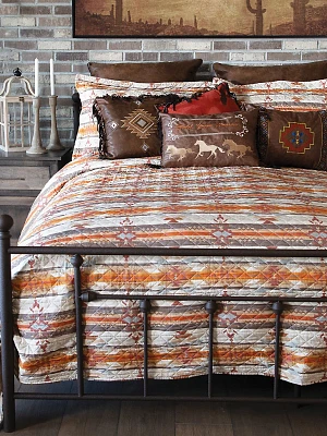 Wrangler Amarillo Quilted 3-Pc King Bedding Set:Brown:King