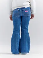 Wrangler x Barbie™ Girl's Flare Jean Blue