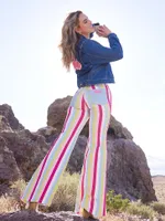 Wrangler x Barbie™ Wanderer High Rise Flare Jean Hero Stripe