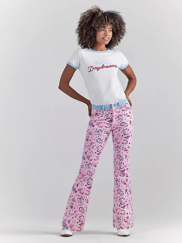 Wrangler x Barbie™ Retro High Rise Trouser Jean Pinnacle Pink
