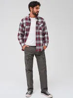 Men's Wrangler® Flannel Plaid Shirt Vaporous Gray