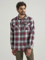 Men's Wrangler® Flannel Plaid Shirt Vaporous Gray