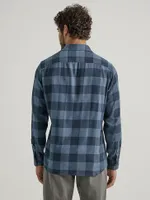 Men's Wrangler® Flannel Plaid Shirt Sargasso Sea