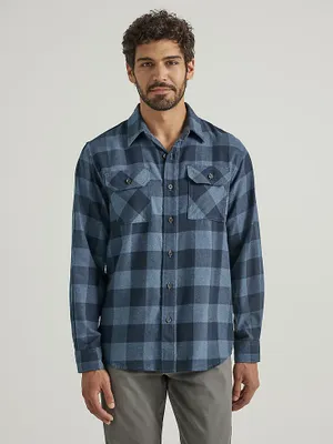 Men's Wrangler® Flannel Plaid Shirt Sargasso Sea