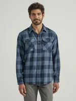 Men's Wrangler® Flannel Plaid Shirt Sargasso Sea