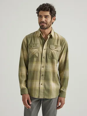 Men's Wrangler® Flannel Plaid Shirt Wintermoss