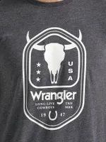 Men's Steer Cowboys T-Shirt Jet Black