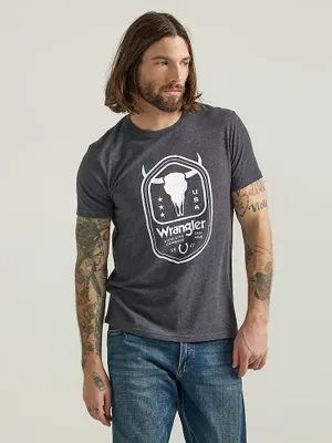 Men's Steer Cowboys T-Shirt Jet Black