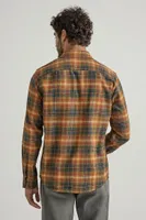 Men's Brushed Flannel Shirt Burnt Henna Orange