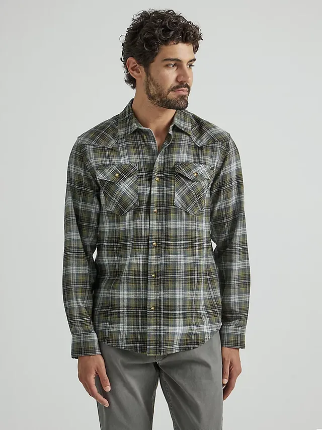 Men's Brushed Flannel Shirt in Burnt Henna Orange