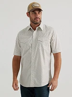 Men's Wrangler® 20X® Competition Advanced Comfort Short Sleeve Western Snap Print Shirt Khaki Disk