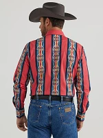 Men's Checotah® Long Sleeve Western Snap Printed Shirt Red Flame