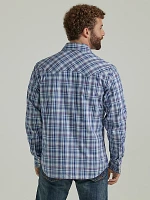 Men's Wrangler Retro® Long Sleeve Sawtooth Snap Pocket Western Shirt Ole Blue Plaid