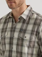 Men's Utility Plaid Outdoor Shirt Khaki