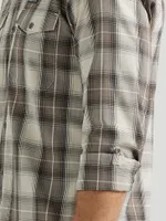 Men's Utility Plaid Outdoor Shirt Khaki