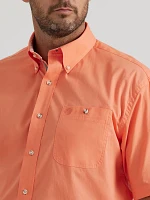 Men's George Strait Short Sleeve One Pocket Button Down Shirt Spicy Orange Solid