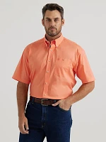 Men's George Strait Short Sleeve One Pocket Button Down Shirt Spicy Orange Solid